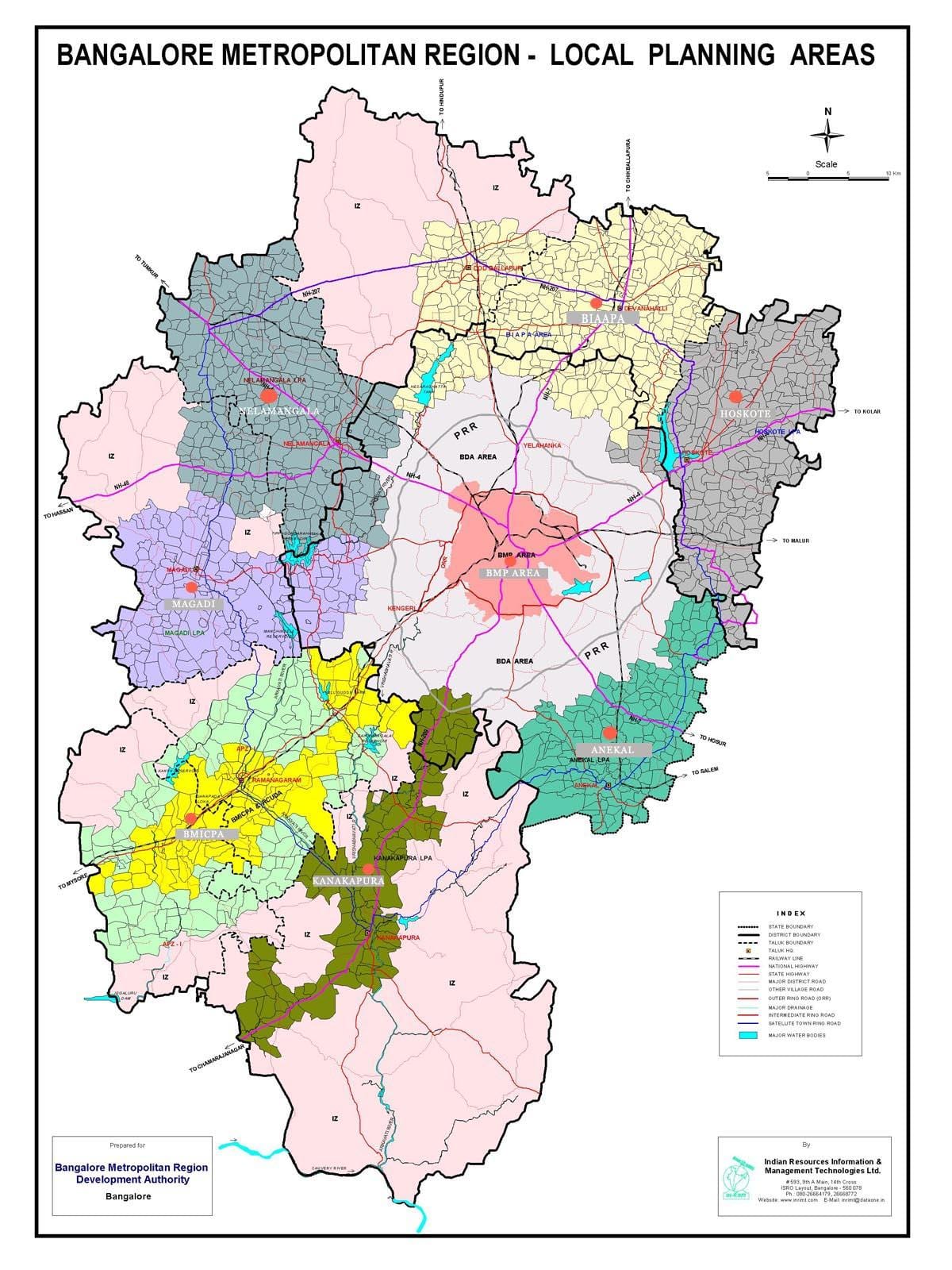 Bangalore kaart valdkonnad