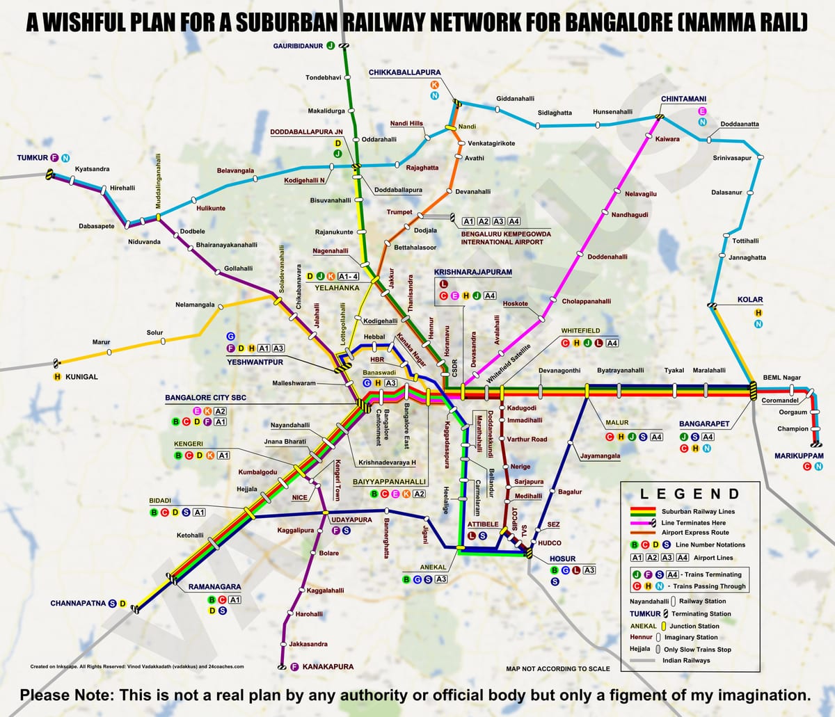 kaart Bangalore raudteejaam