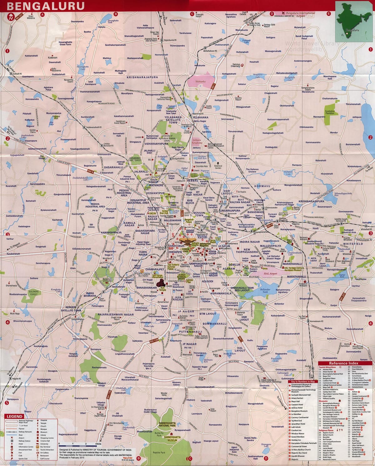 Bangalore vaatamisväärsused kaart